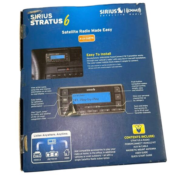 NIB Sirius Stratus 6 XM Satellite Radio & Vehicle Kit - Picture 2 of 7
